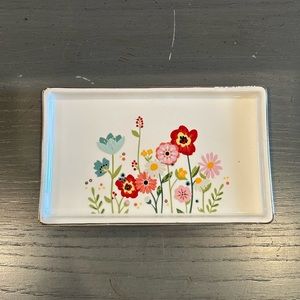 Cupcakes & Cashmere Floral Design Jewelry Trinket Ceramic Dish